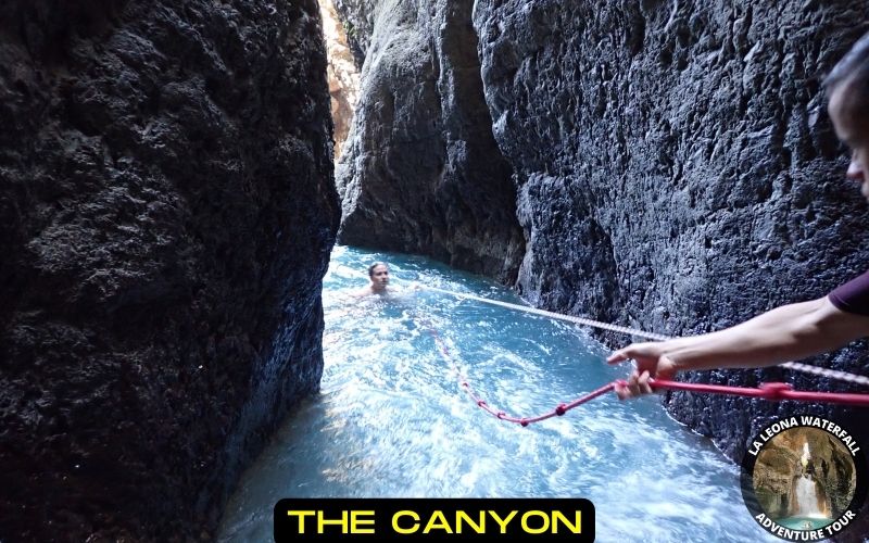 The Canyon La leona waterfall